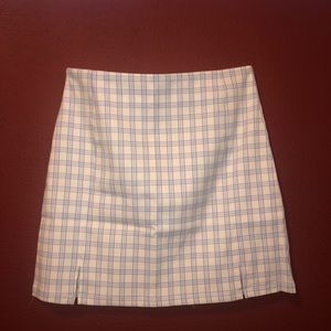 SHEIN Plaid slit hem mini skirt